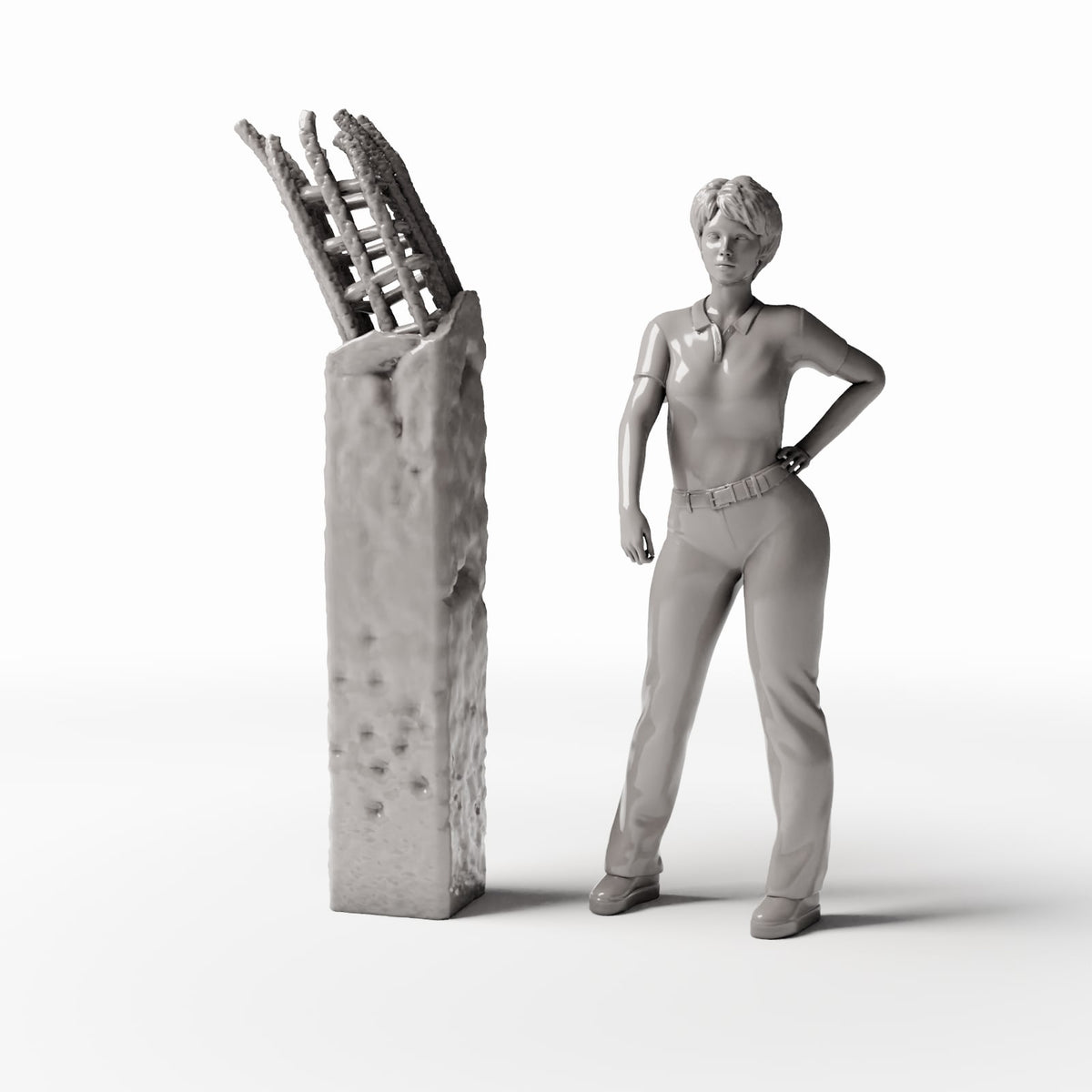 Diorama model-building product photo 1: Diorama Building: Damaged Concrete Pillar Diorama Detail (Ref. 1650D)