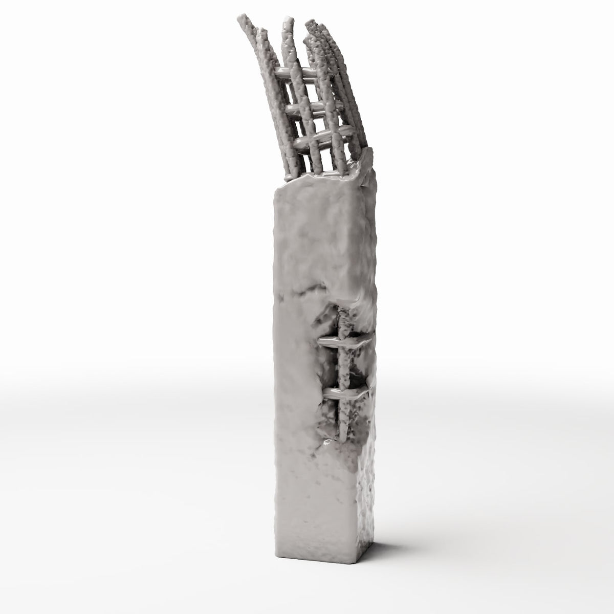 Diorama model-building product photo 0: Diorama Building Detail: Damaged Concrete Pillar with Rebar (Ref. 1653D)