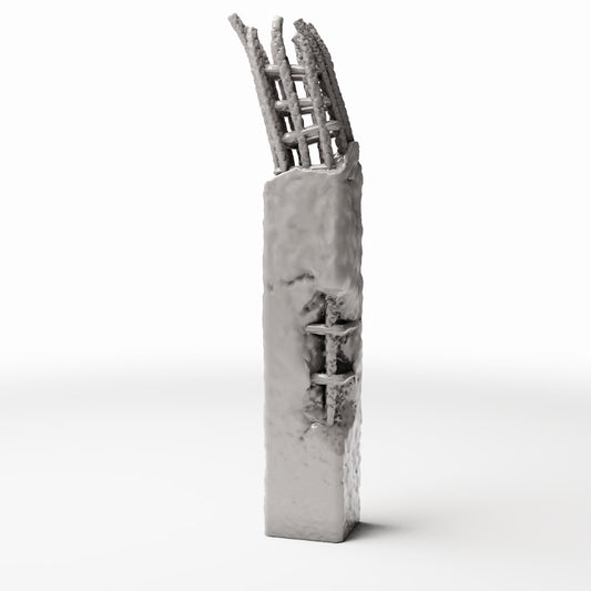 Diorama model-building product photo 0: Diorama Building Detail: Damaged Concrete Pillar with Rebar (Ref. 1653D)