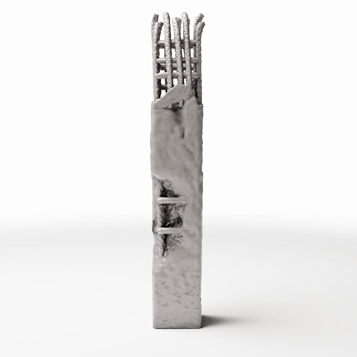 Diorama model-building product photo 2: Diorama Building Detail: Damaged Concrete Pillar with Rebar (Ref. 1653D)