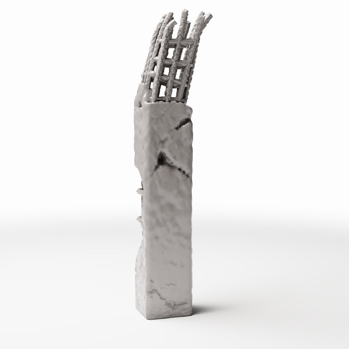 Diorama model-building product photo 3: Diorama Building Detail: Damaged Concrete Pillar with Rebar (Ref. 1653D)