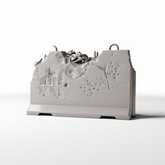 Diorama model-building product photo 0: Military Diorama: Damaged Concrete Road Barrier for Urban Dioramas (Ref. 1663D)