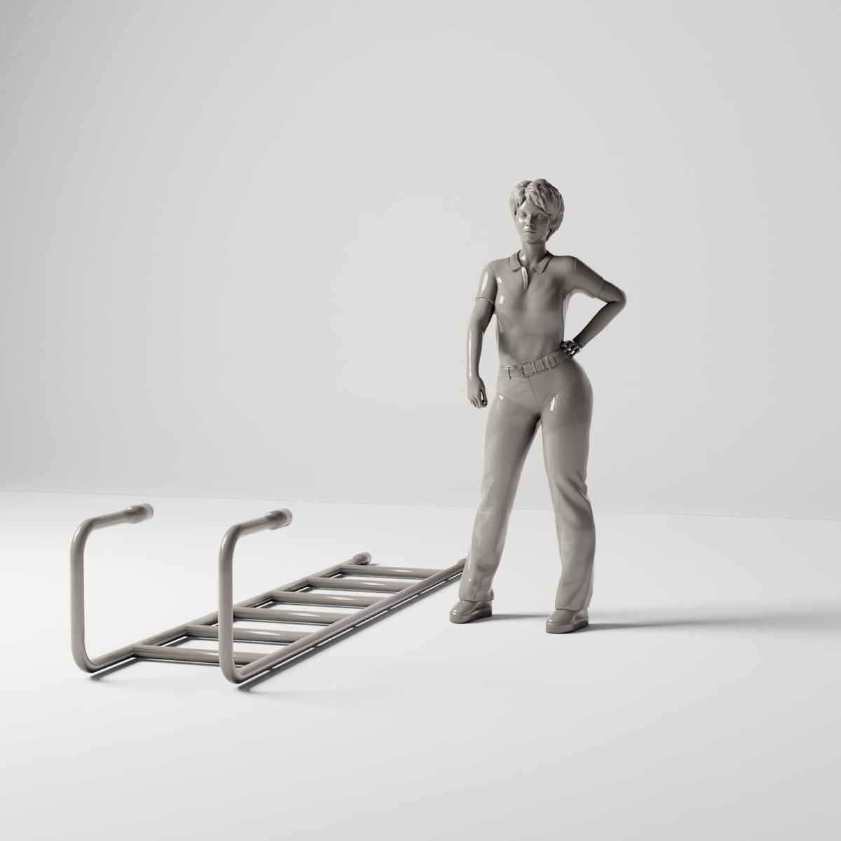 MyPortal 169 1: Diorama Tools & Crafts: Round Tube Scaffold Step Ladder (Ref. 169D)