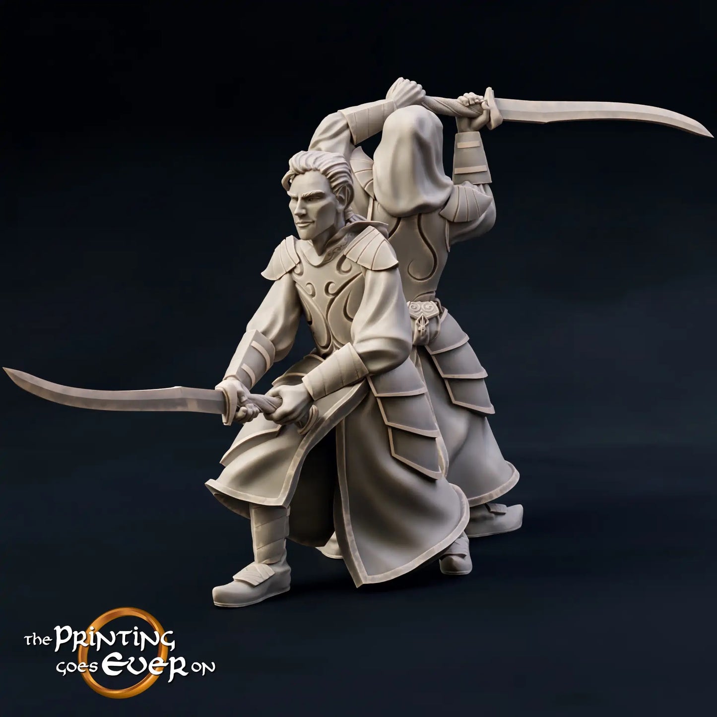 Product photo Tabletop 28mm The Printing Goes Ever On (TPGEO) 0: Elven Leader: Prince Brothers - Skilled Warriors