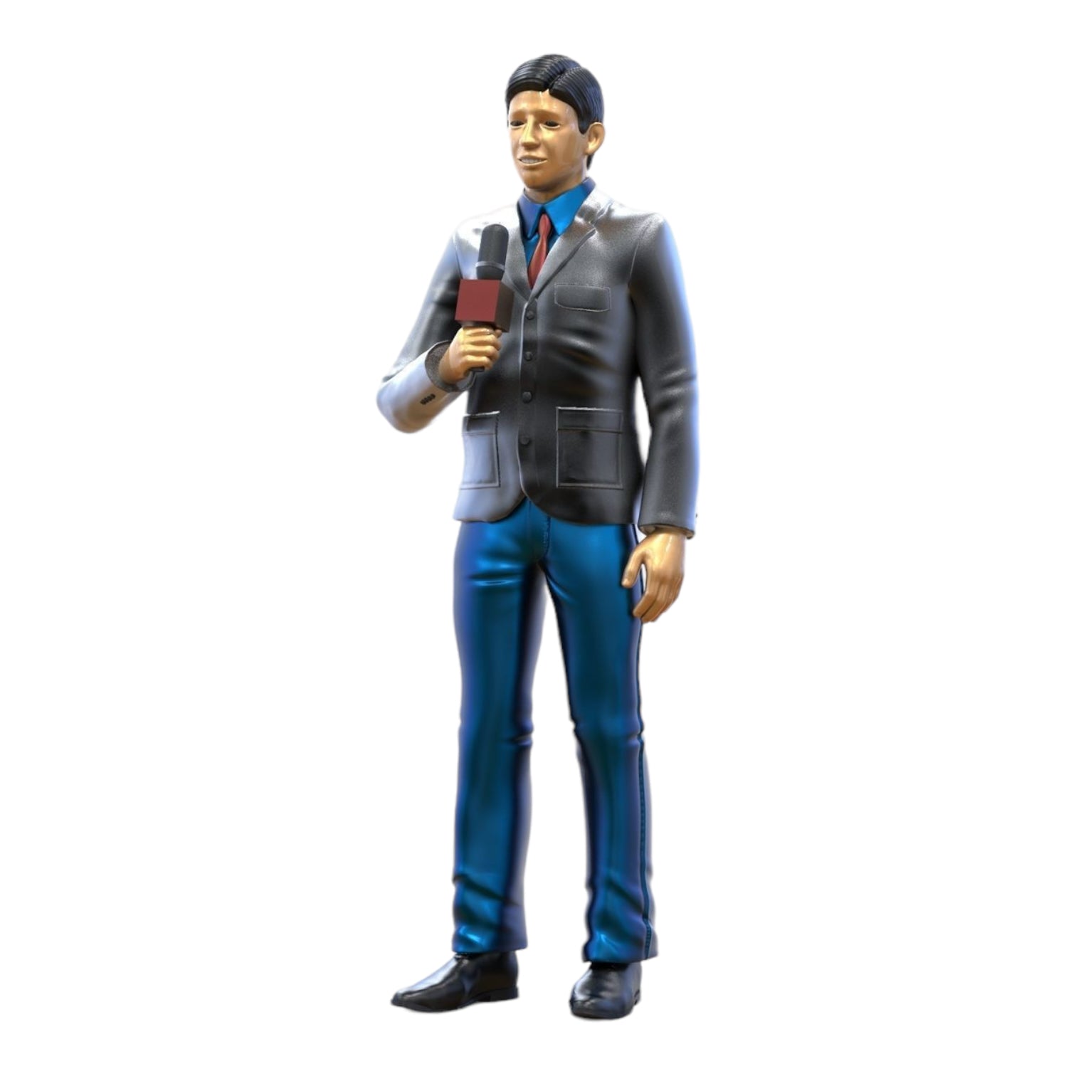 Product photo diorama and model building miniature figure: Reporter Team - Reporter with microphone