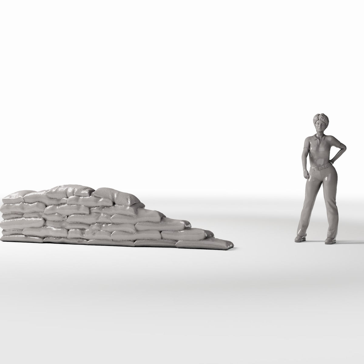 Diorama Modellbau Produktfoto 1: Diorama Militär: Sandsackstellung als Verteidigungsstellung (Ref. 1790D)