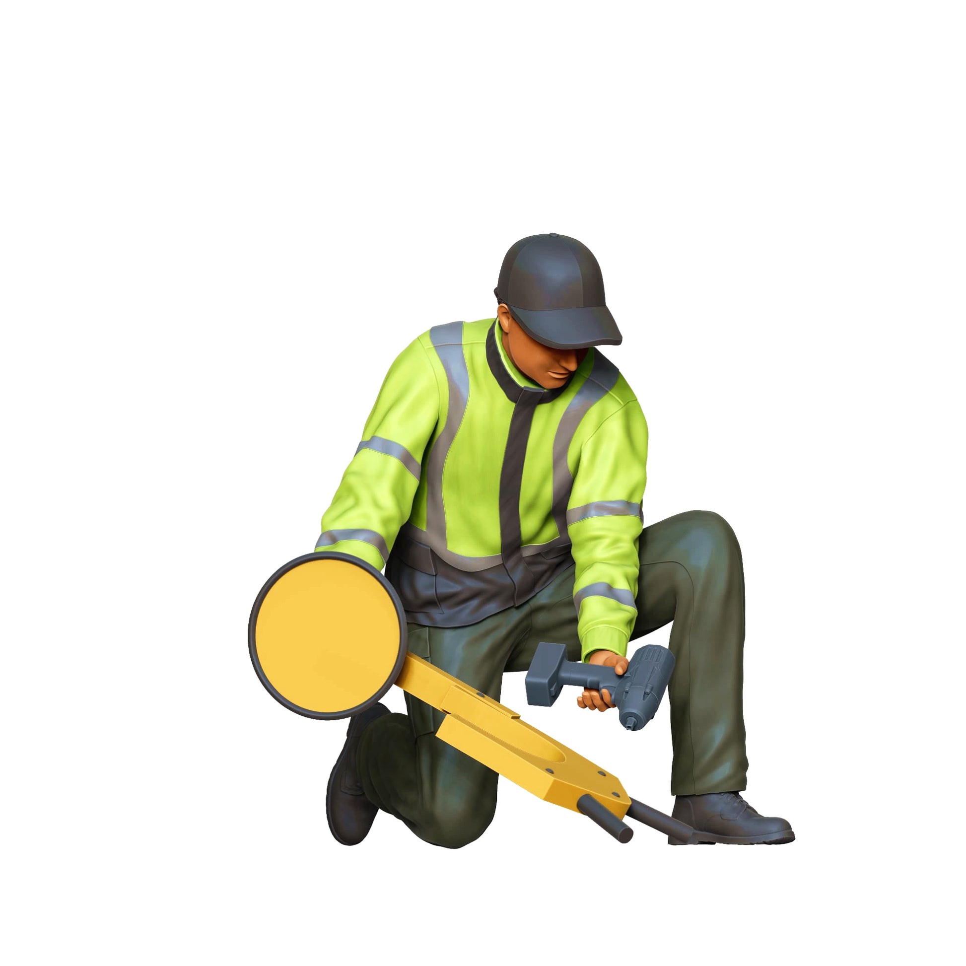 Product photo diorama and model building miniature figure: Traffic police officer with parking boot