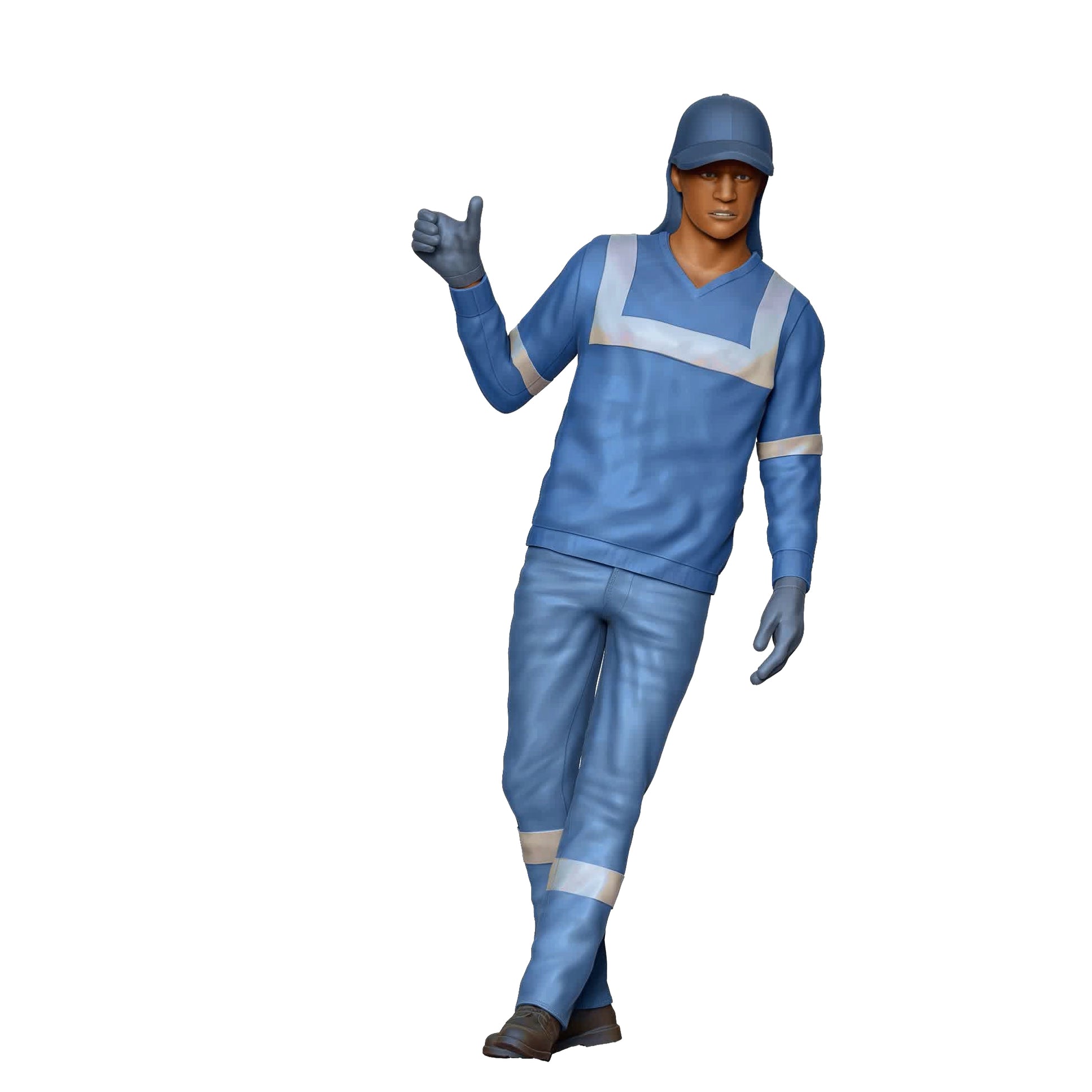 Product photo diorama and model building miniature figure: Garbage Collection Team - Refuse Collector Passenger