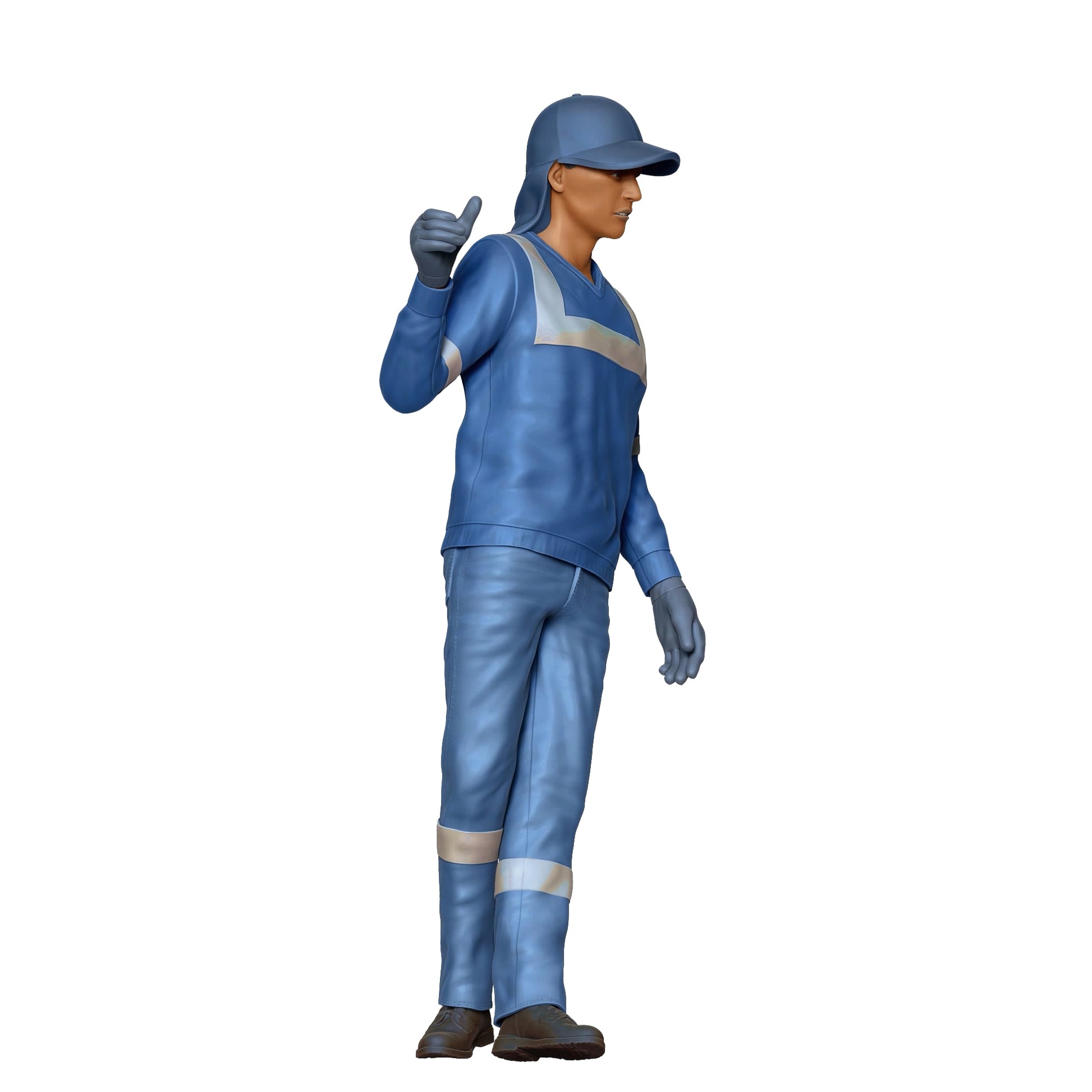 Product photo diorama and model building miniature figure: Garbage Collection Team - Refuse Collector Passenger