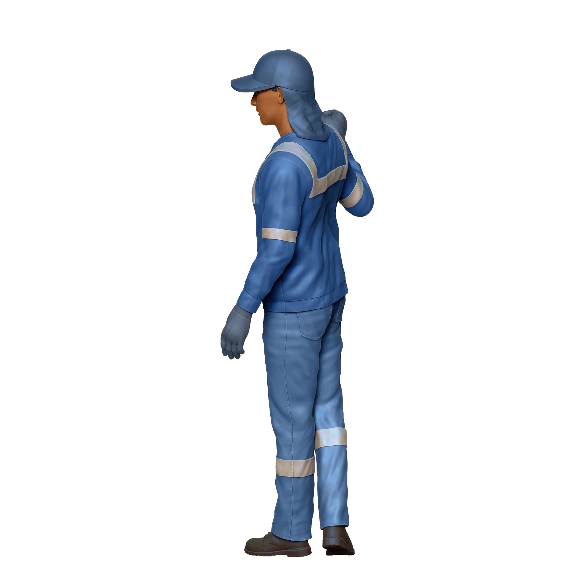 Product photo diorama and model building miniature figure: Garbage Collection Team - Refuse Collector Passenger