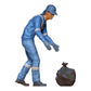 Product photo diorama and model building miniature figure: Garbage collection team - Garbage man with trash bag 2