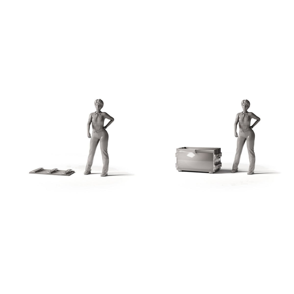 Diorama model-building product photo 1: Diorama Supplies: Military Miniature Crate with Lid (Ref. 1910D)