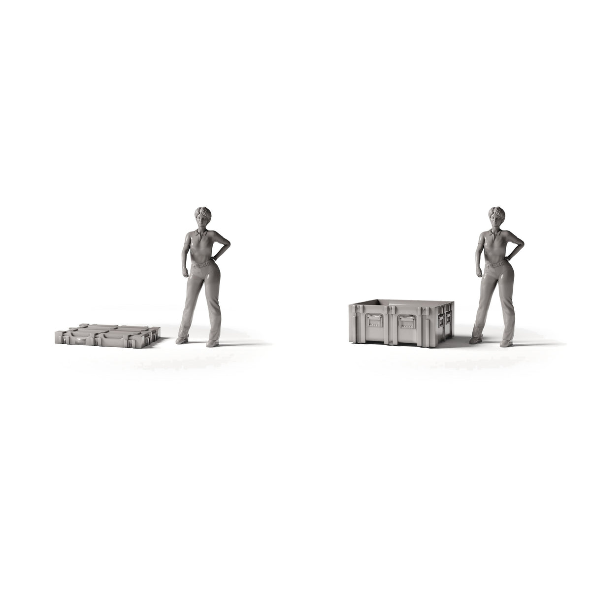 Diorama model-building product photo 1: Diorama Storage: Miniature Military Transport Crate (Ref. 1913D)