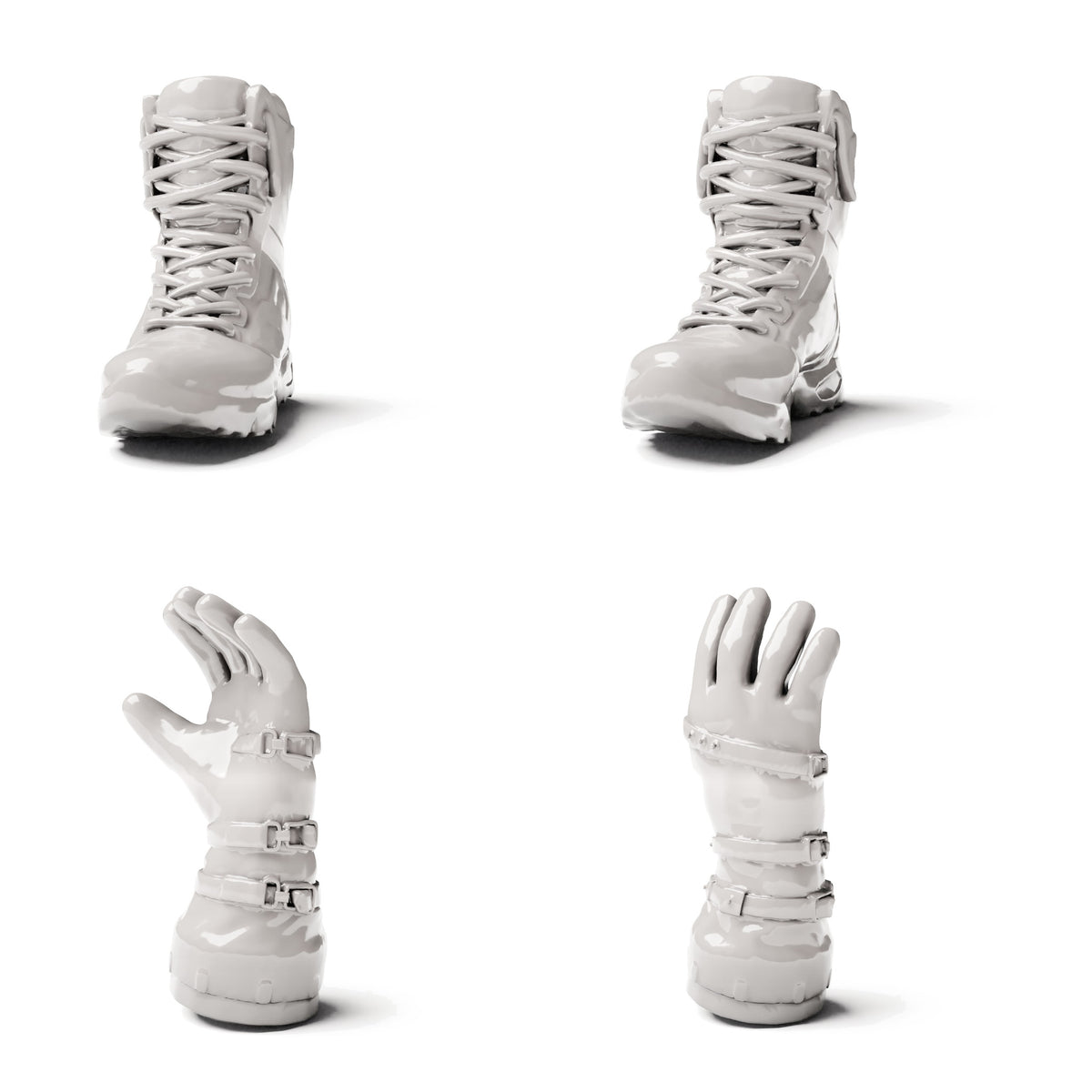 Diorama model-building product photo 0: Military Diorama: Modern Soldier Boots and Tactical Gloves (Ref. 1925D)