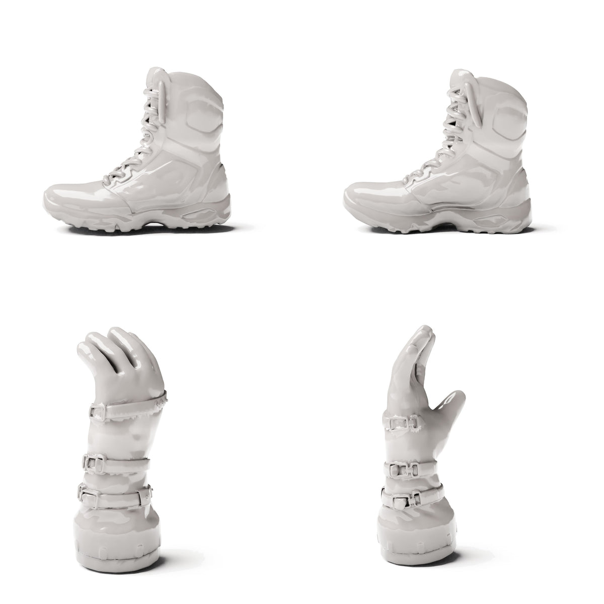 Diorama model-building product photo 2: Military Diorama: Modern Soldier Boots and Tactical Gloves (Ref. 1925D)