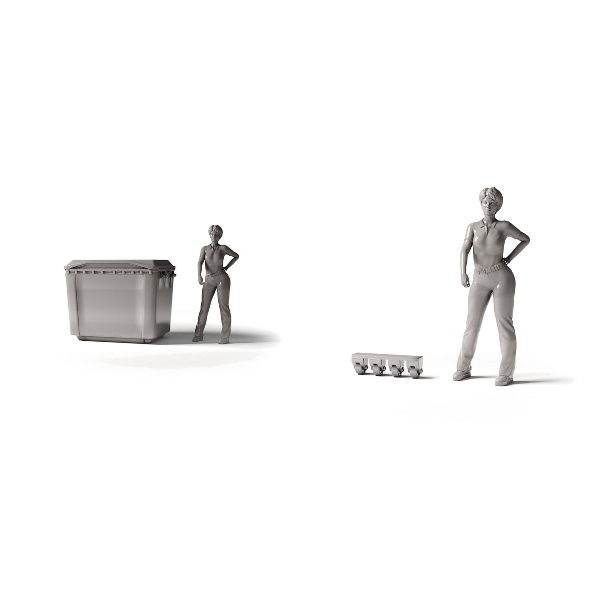 Diorama model-building product photo 1: City Diorama: Closed Type B Waste Container with Chassis (Ref. 1929D)