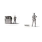 Diorama model-building product photo 1: City Diorama: Type B Waste Container with Rubbish and Wheeled Frame (Ref. 1930D)