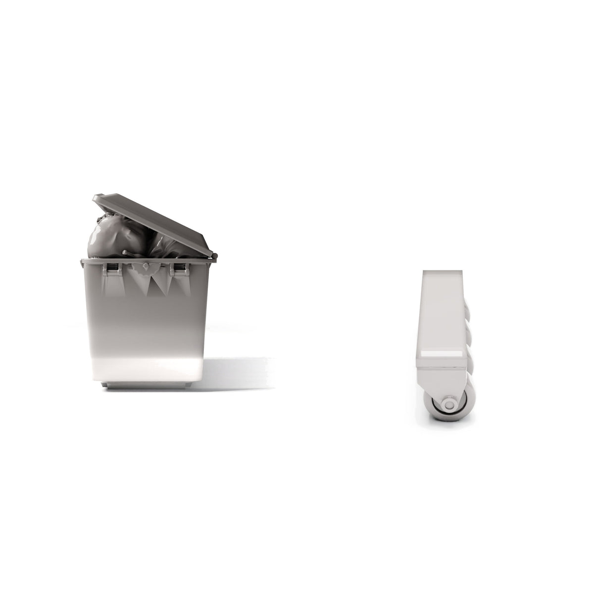 Diorama model-building product photo 2: City Diorama: Type B Waste Container with Rubbish and Wheeled Frame (Ref. 1930D)