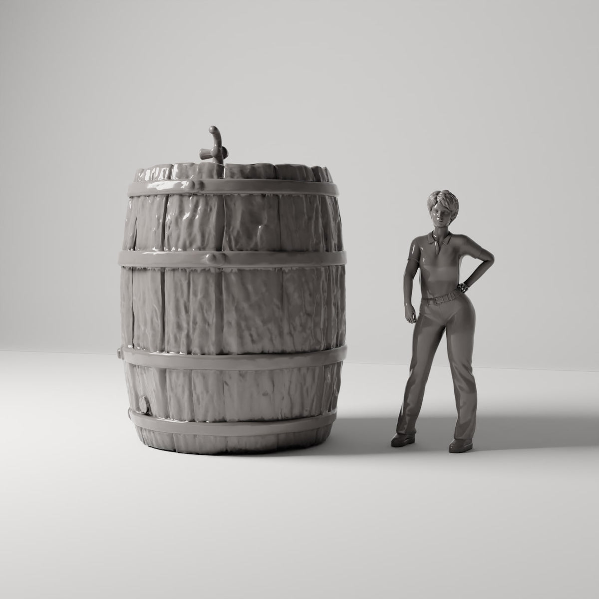 MyPortal 194 1: Diorama Camp & Market: Rustic Beer Barrel with Tap (Ref. 194D)