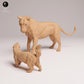 Product photo Animal Figure Diorama, Model Building: 0: Wild Animal Figures: Lioness in Battle with Honey Badger (Ref 25_08_01)