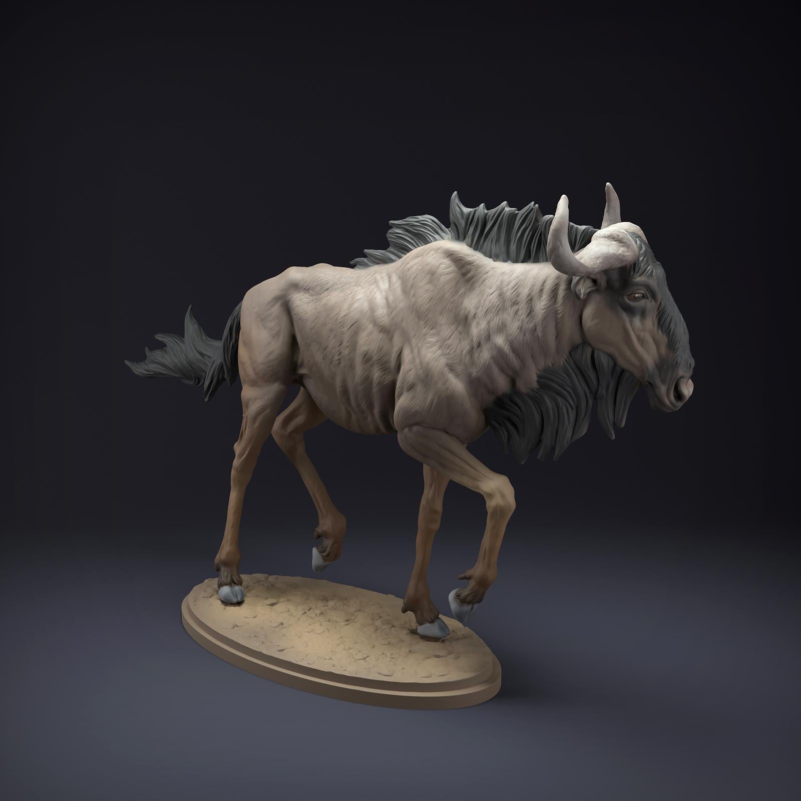 Product photo Animal Figure Diorama, Model Building: 0: Savanna Animals Figure: Gnu – Wildlife Miniature for Dioramas and Model Building (Ref 01_01_84)