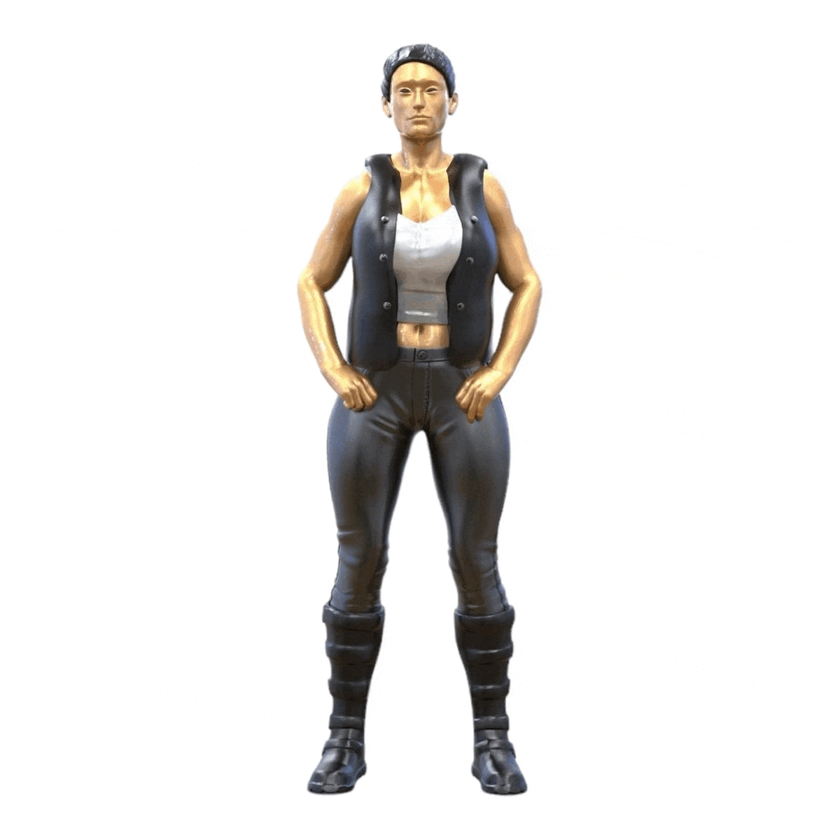 Miniature Figure: Female Biker/Gang Member with Vest (No. 284)