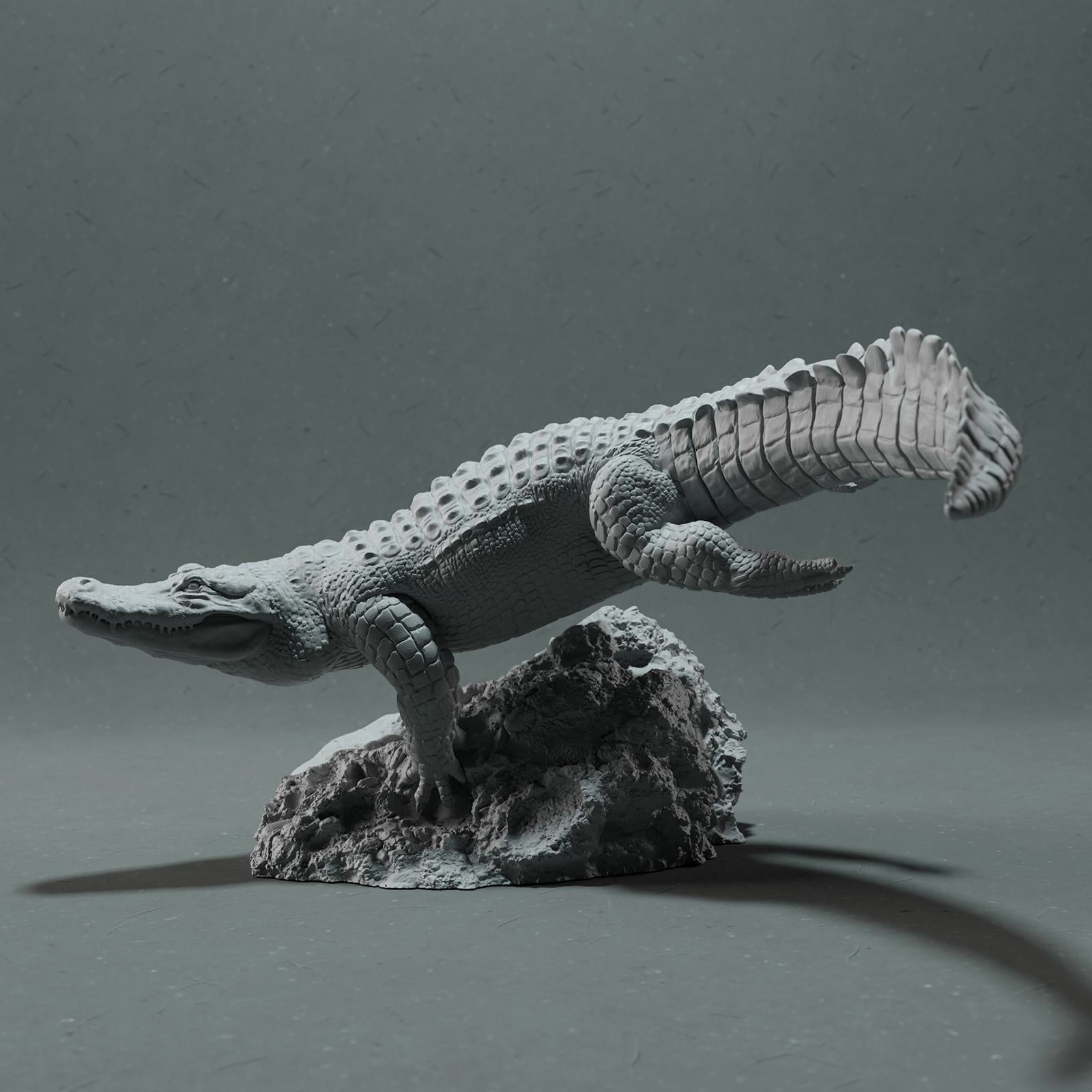 Produktfoto Tier Figur Diorama, Modellbau: 0: Wildtier Figur: schwimmender Amerikanischer Alligator (Ref 01_01_44)