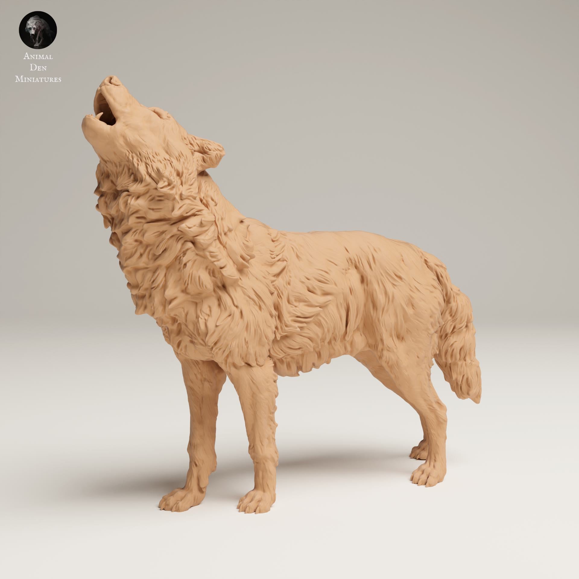 Produktfoto Tier Figur Diorama, Modellbau: 0: Wildtier Figur: heulender Grauwolf (Ref 25_06_07)