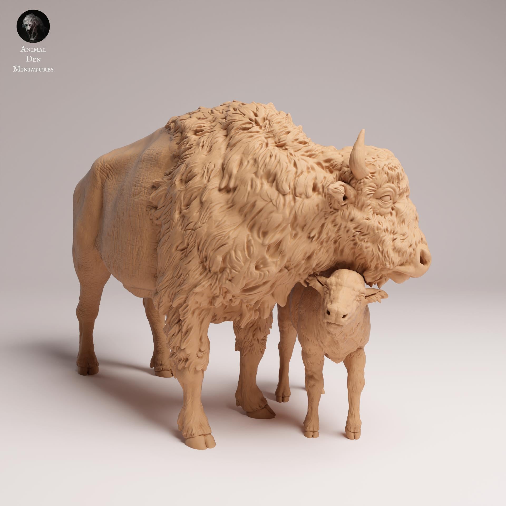 Product photo Animal Figure Diorama, Model Building: 0: Wildlife Figure: American Bison – Cow and Calf (Ref 25_09_10)