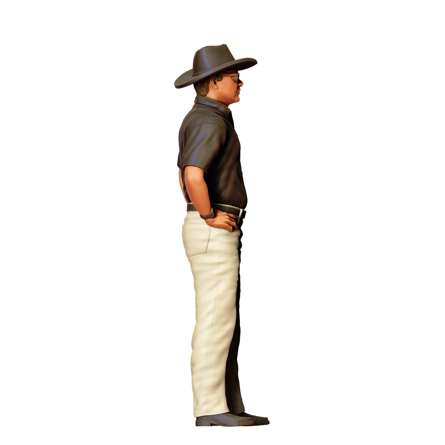 Diorama Modellbau Produktfoto 0: Cowboy mit Sonnenbrille und Hut – Figur mit Freizeithemd und heller Hose (Ref. Nr. 403)