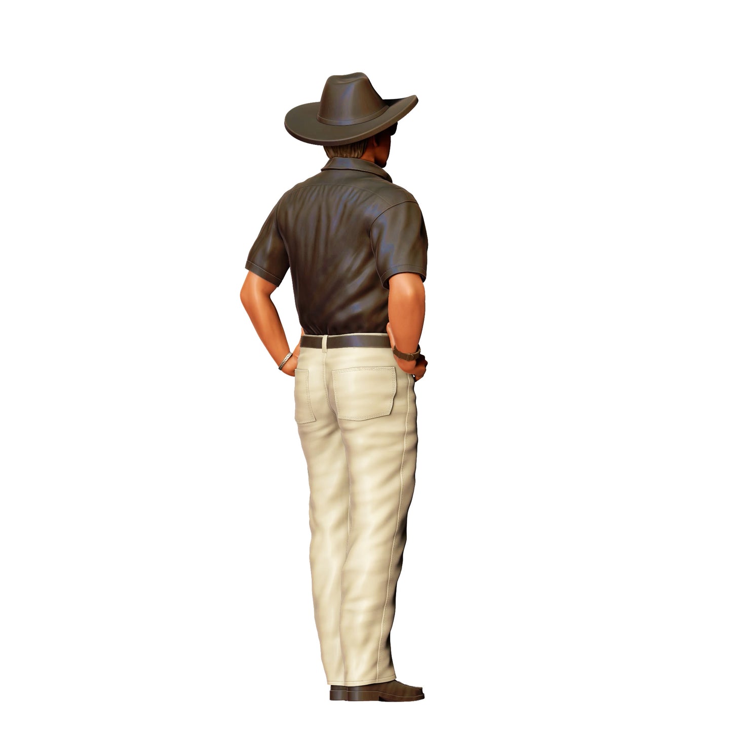 Diorama Modellbau Produktfoto 0: Cowboy mit Sonnenbrille und Hut – Figur mit Freizeithemd und heller Hose (Ref. Nr. 403)