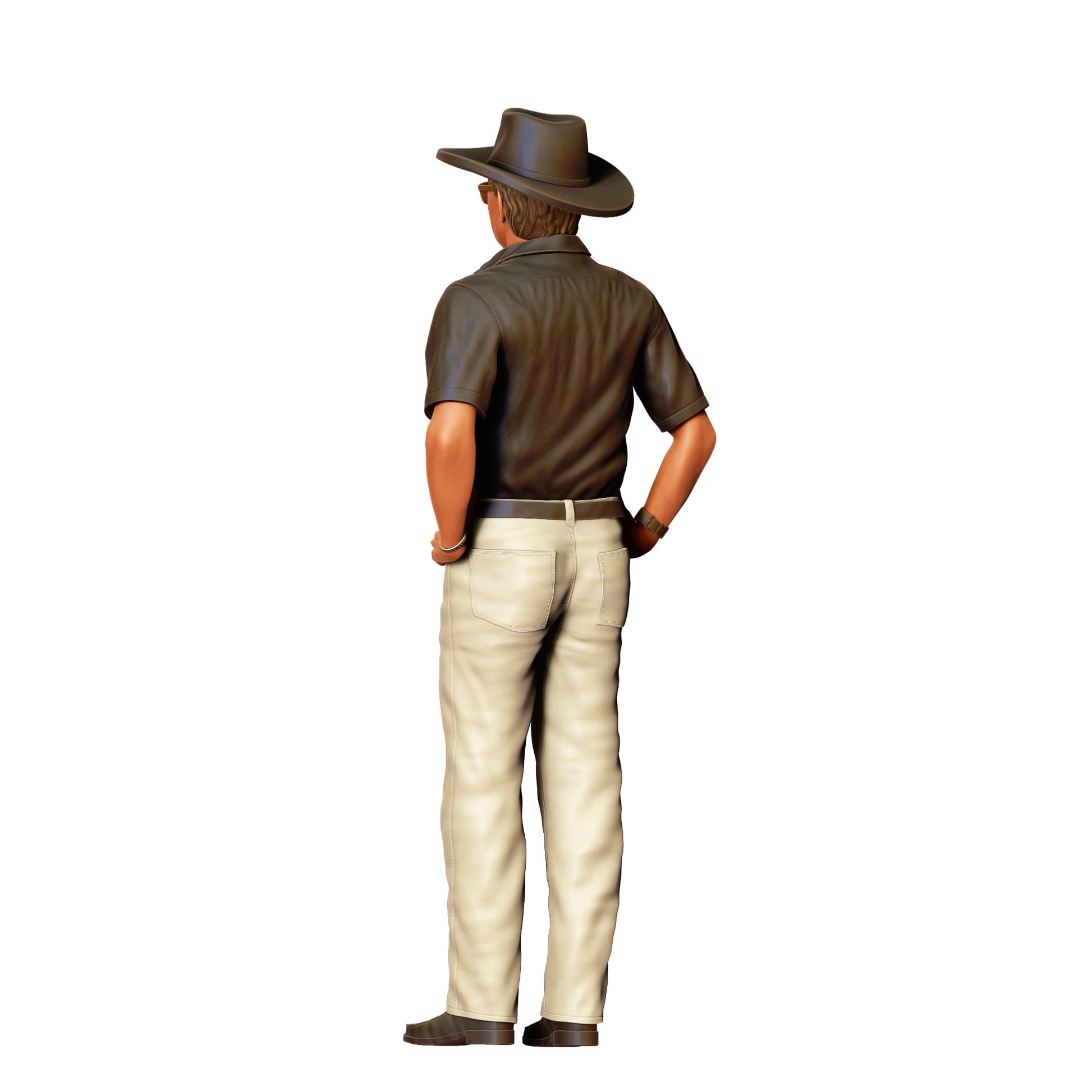 Diorama Modellbau Produktfoto 0: Cowboy mit Sonnenbrille und Hut – Figur mit Freizeithemd und heller Hose (Ref. Nr. 403)