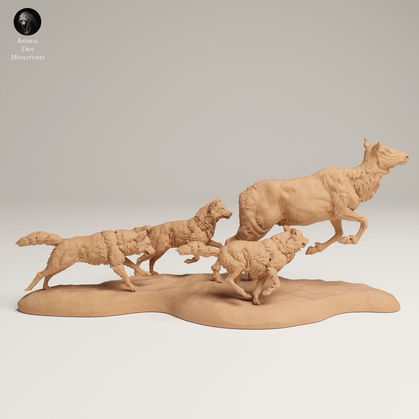 Produktfoto Tier Figur Diorama, Modellbau: 0: Wildtier Figuren: Jagende Grauwölfe und Elchkuh (Ref 25_06_12)