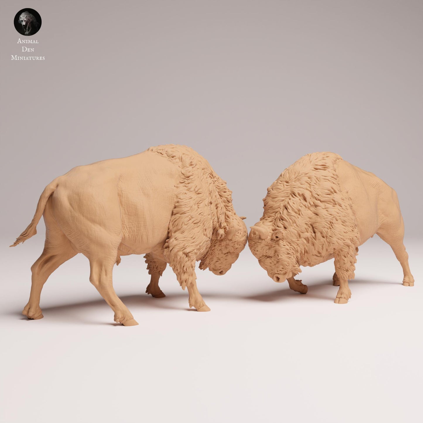 Product photo Animal Figure Diorama, Model Building: 0: Wildlife Figure: Fighting American Bison (Ref 25_09_09)