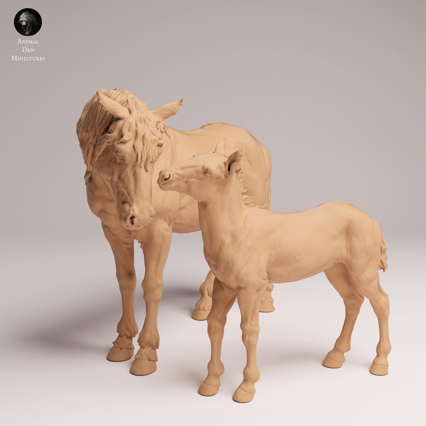 Product photo Animal Figure Diorama, Model Building: 0: Wild Animal Figures: Mustang Mare and Foal – Horses (Ref 25_09_04)