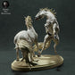 Product photo Animal Figure Diorama, Model Building: 0: Wildlife Figure: Fighting Camargue Horses – Stallions (Ref 01_01_74)