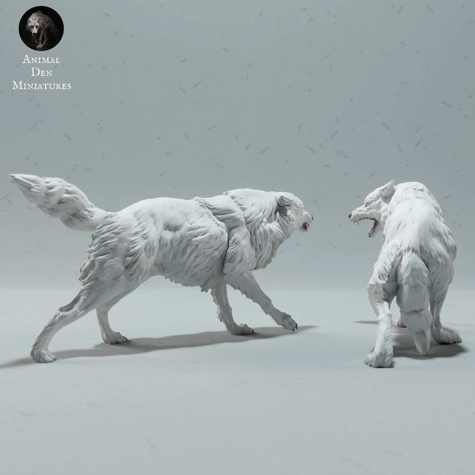 Product photo Animal Figure Diorama, Model Building: 0: Wild Animal Figures: Fighting Arctic Wolves (Ref 01_01_61)