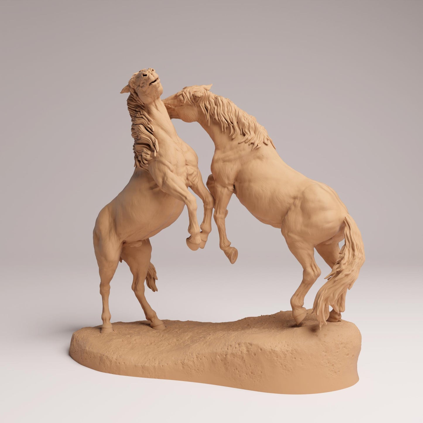 Product photo Animal Figure Diorama, Model Building: 0: Wild Animal Figures: Fighting Mustangs – Horses (Ref 25_09_03)