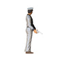 Product photo diorama and model building miniature figure: Gas station - Man at fuel pump, vintage