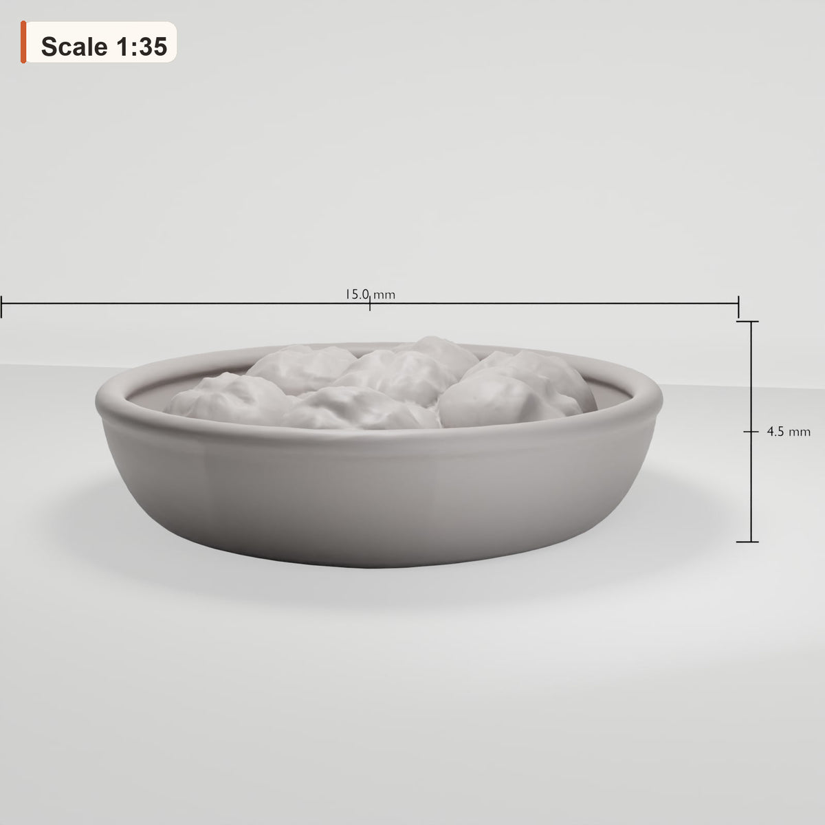 MyPortal 203 1: Diorama Kitchen & Table: Ceramic Bowl with Bread (Ref. 203D)
