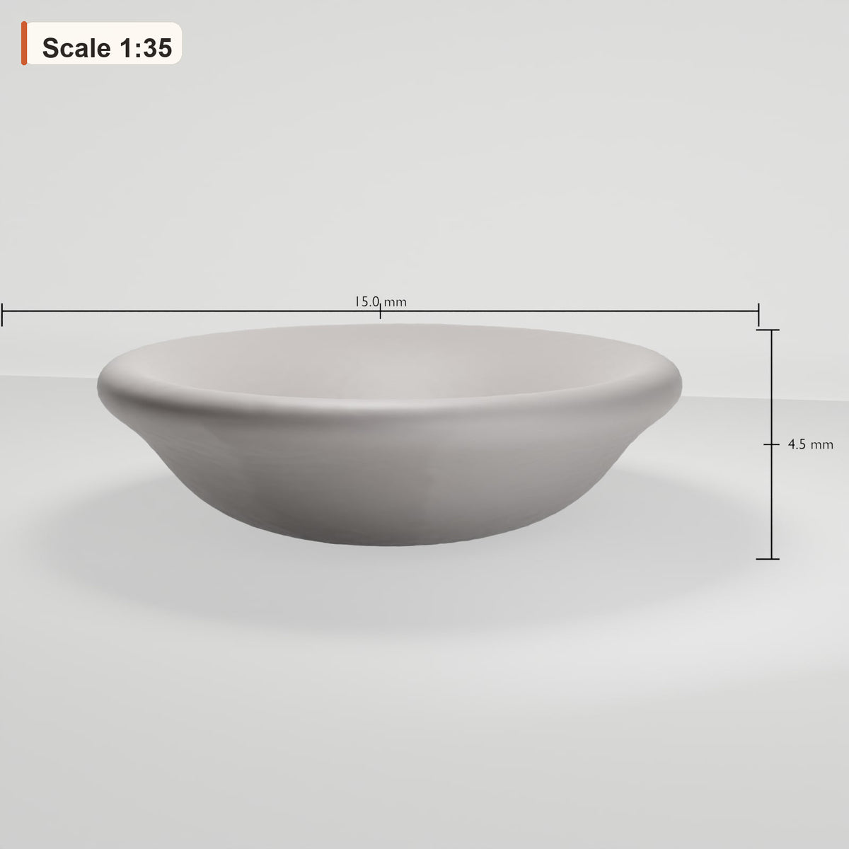 MyPortal 208 1: Kitchen diorama: Small empty ceramic bowl (Ref. 208D)