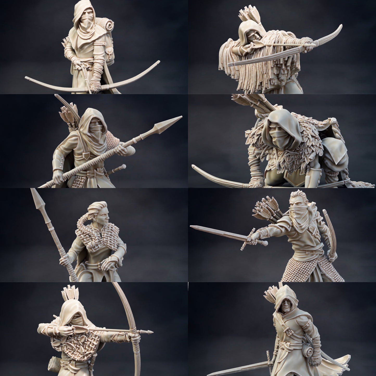 Product photo Tabletop 28mm The Printing Goes Ever On (TPGEO) 0: Northern Ranger: Forestland ranger with sword, spear, and bow
