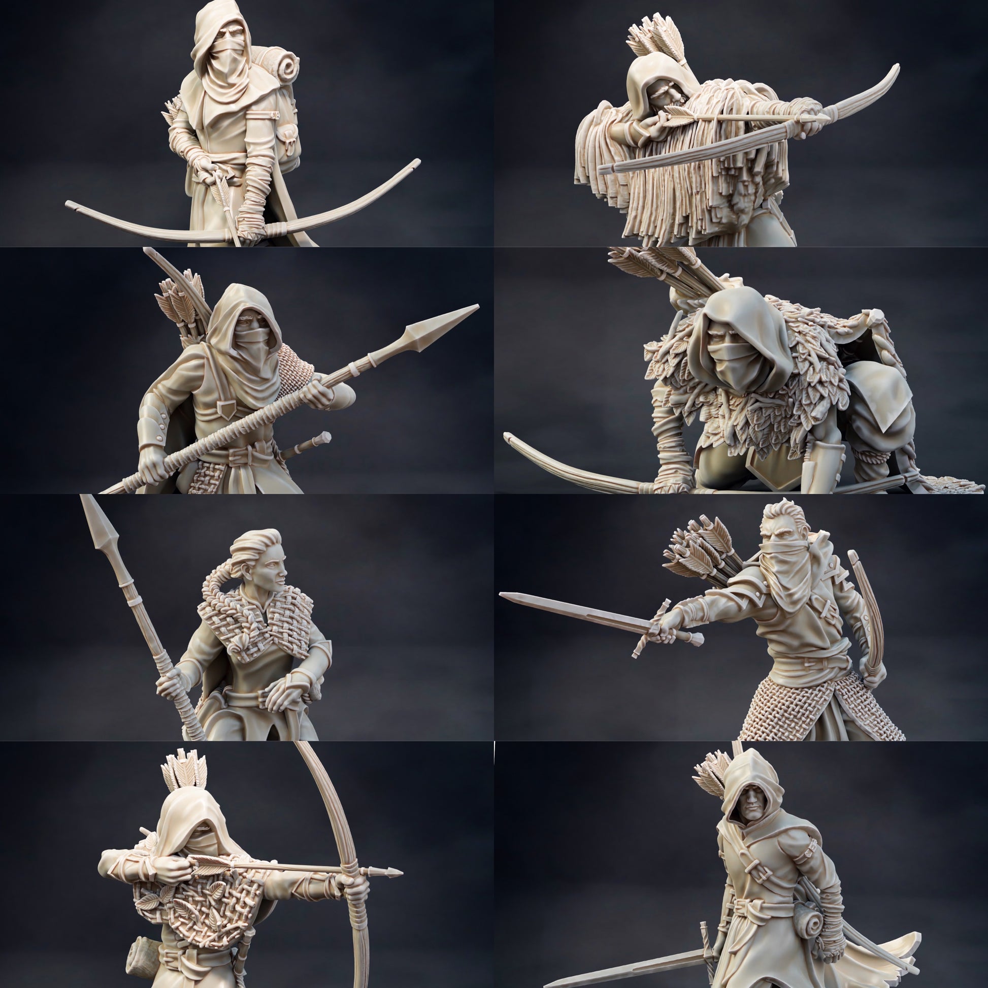 Product photo Tabletop 28mm The Printing Goes Ever On (TPGEO) 0: Northern Ranger: Forestland ranger with sword, spear, and bow