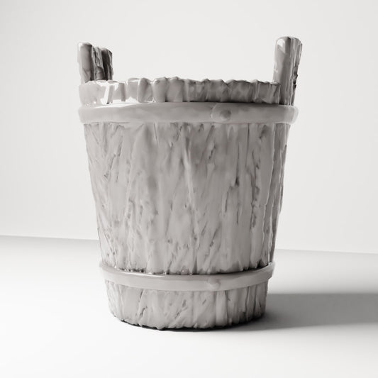 MyPortal 228 0: Diorama Camp & Market: Rustic Wooden Bucket (Ref. 228D)