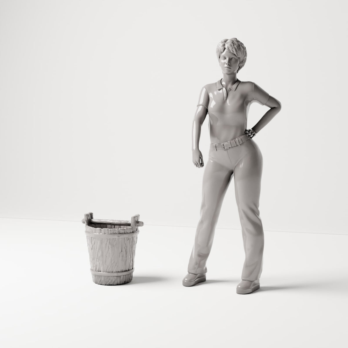MyPortal 229 1: Diorama Terrain: Rustic Wooden Bucket with Handle (Ref. 229D)