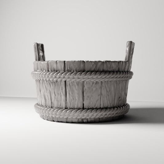 MyPortal 232 0: Diorama Camp & Market: Rustic Wooden Bucket with Handles (Ref. 232D)