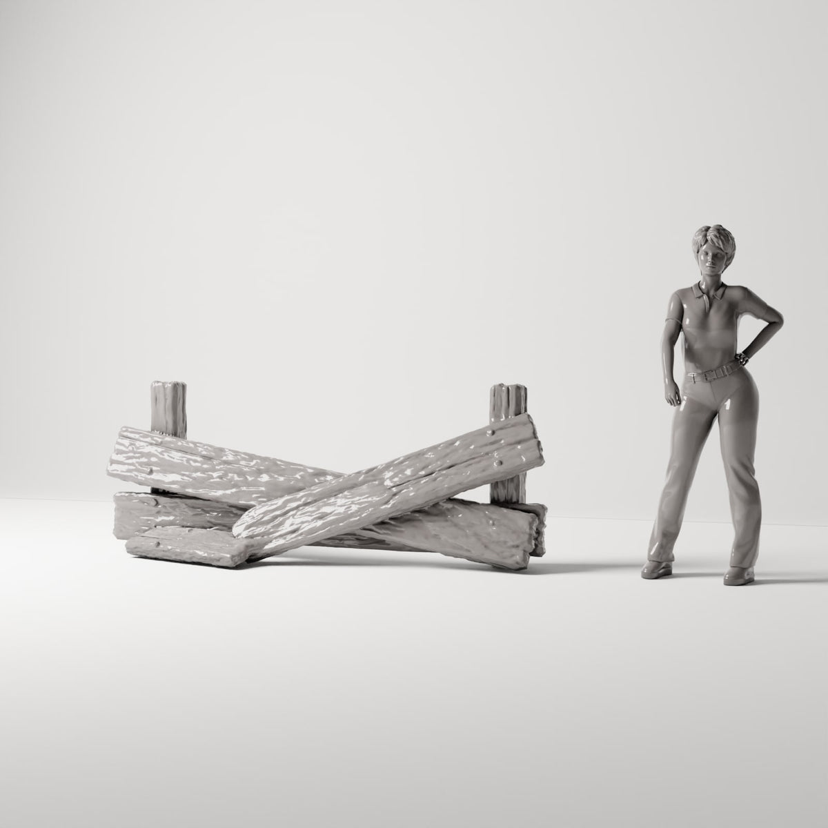 MyPortal 236 1: Diorama Terrain: Broken Wooden Barrier (Ref. 236D)