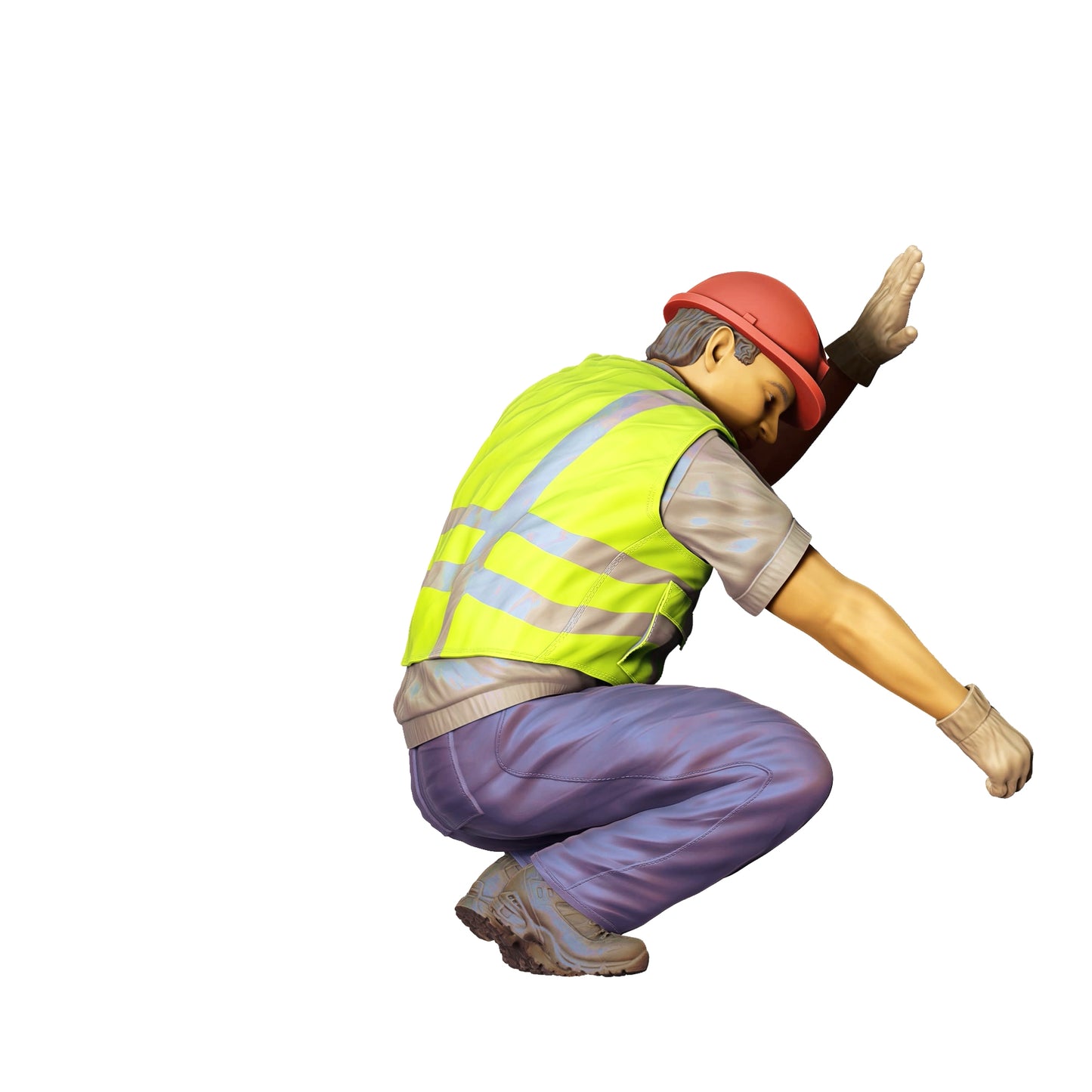 Product photo 0: Kneeling construction worker with helmet