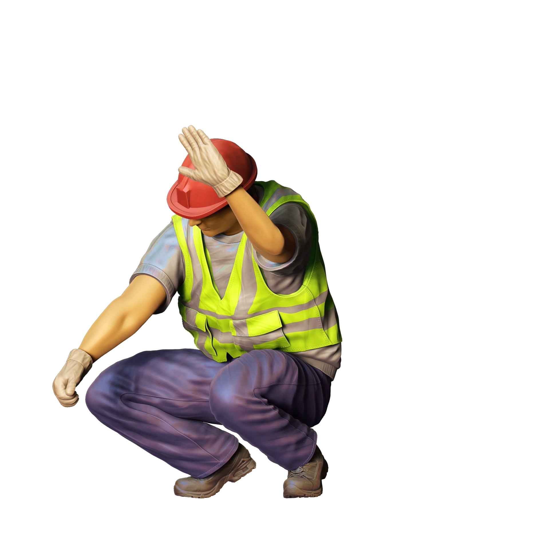 Product photo 0: Kneeling construction worker with helmet