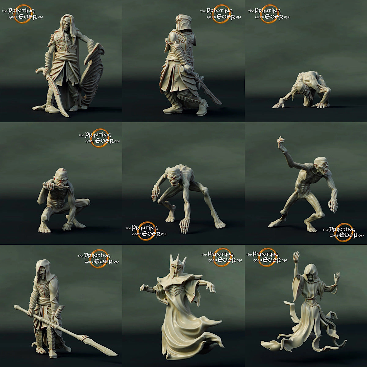 Product photo Tabletop 28mm The Printing Goes Ever On (TPGEO) 0: Undead Horde: Zombies, Ghouls, and Spirits - Evil Creatures/Enemies